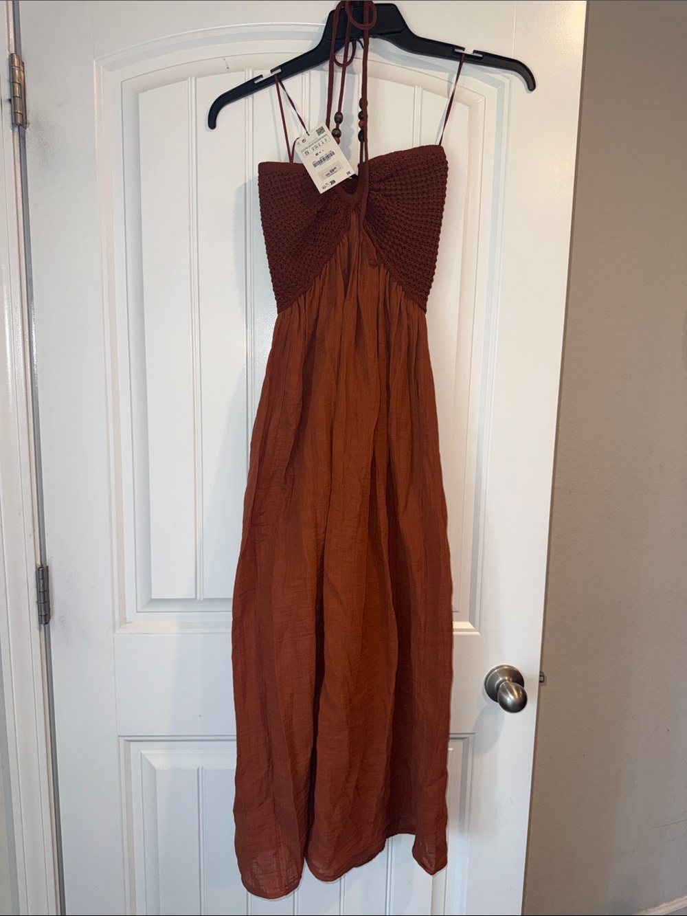 Zara Textured Halter Maxi Dress New With Tags (NWT) Sz Small - Picture 1 of 14